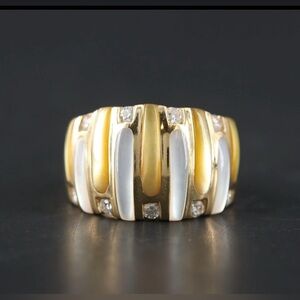 Kabana Golden & White South Sea Mother of Pearl & Diamond Ring - custom made
